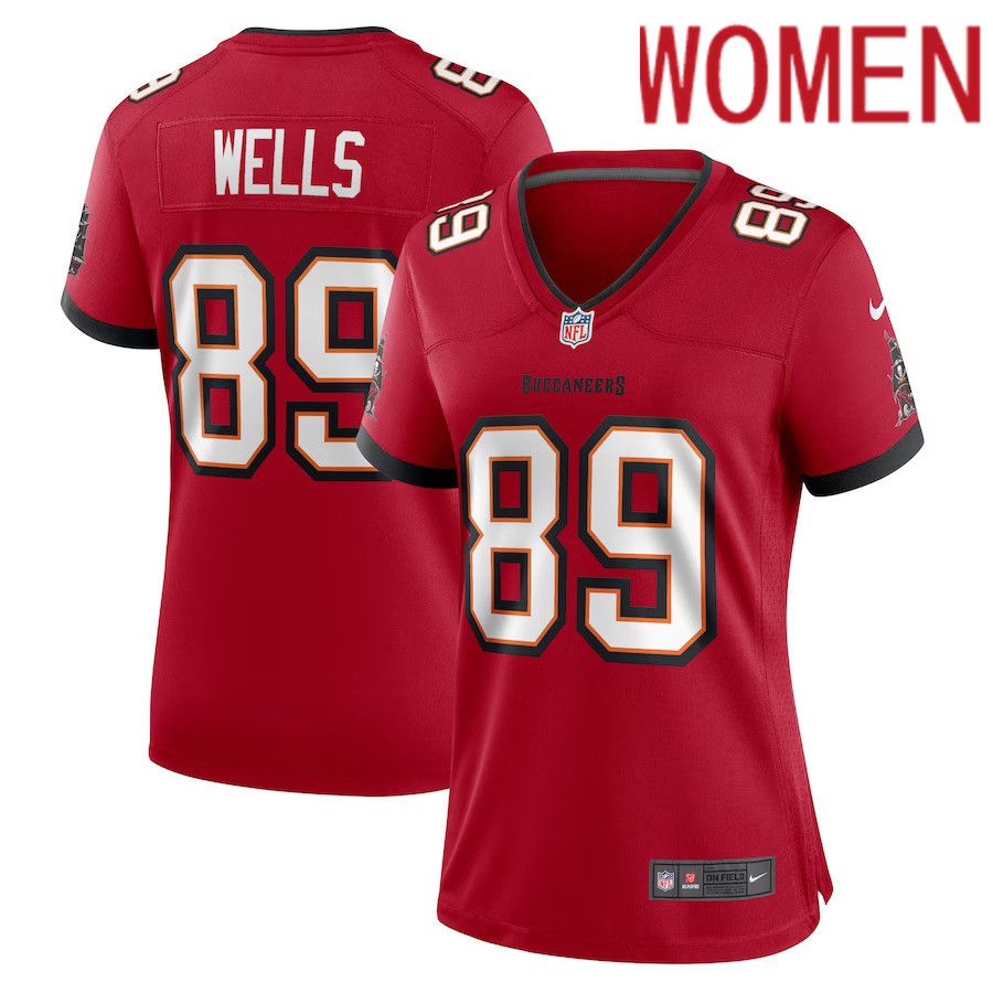 Women Tampa Bay Buccaneers #89 David Wells Nike Red Home Game Player NFL Jersey->women nfl jersey->Women Jersey